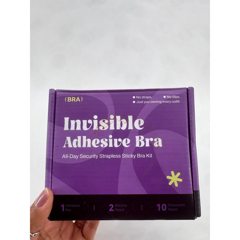 Invisible Adhesive Bra Kit Strapless Sticky Silicone Nipple Covers Nude Tan NEW